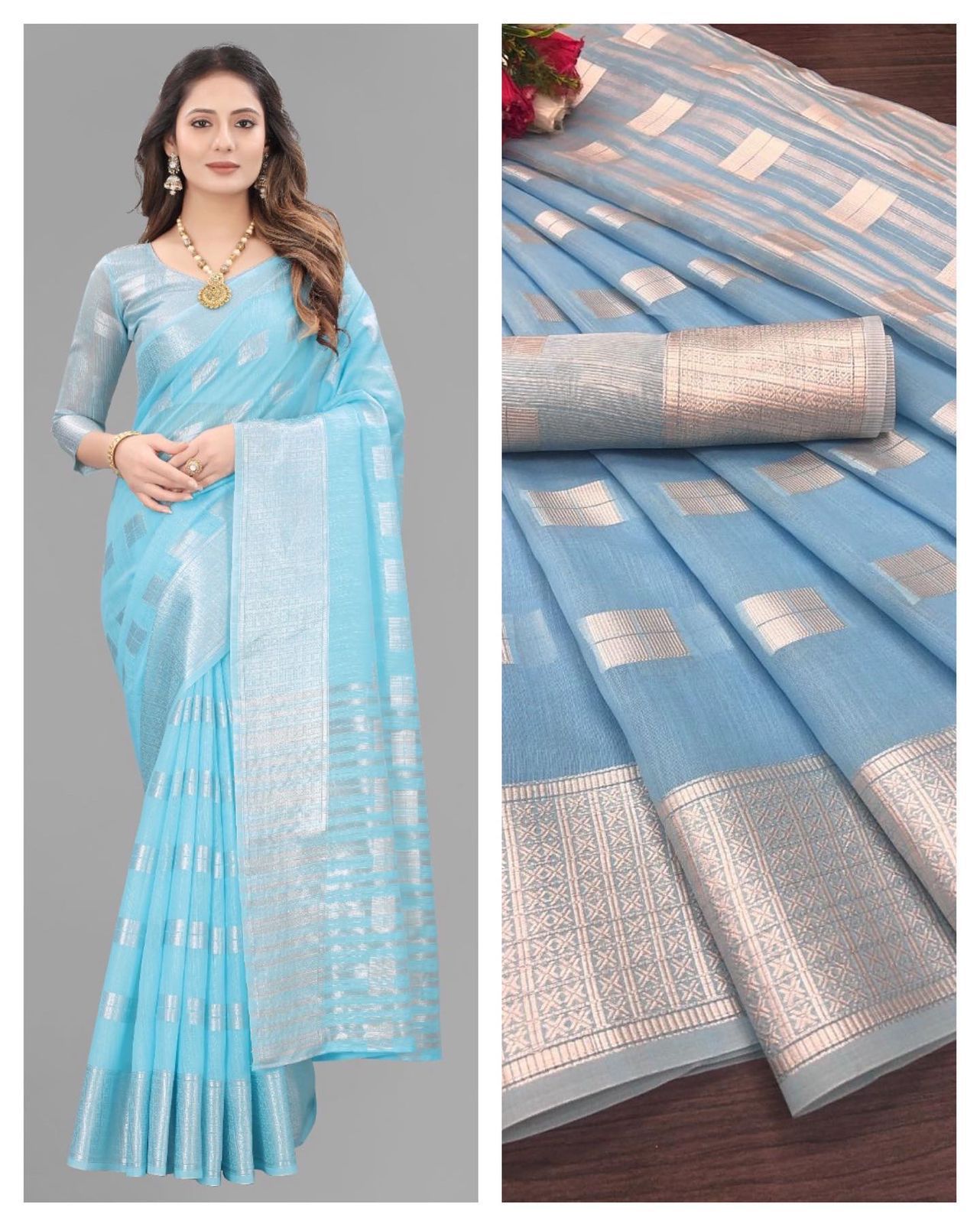Aab Soft Linen Silk Designer Saree Catalogue